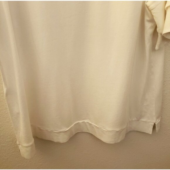Chico's Cotton Modal Blend White Pullover Ruffle SleeveTunic Top Size L EUC - Picture 4 of 8